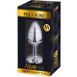 Alive Anal Pleasure Mini Medium Πρωκτική Σφήνα Diamond Plug 7cm Ασημί Ροζ