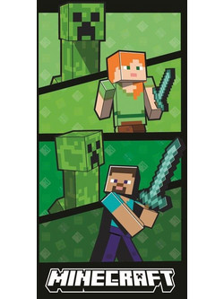 Minecraft Creepers Παιδική Πετσέτα Θαλάσσης Πράσινη 70x140cm HTEX-MNC-698T