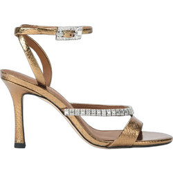 Kurt Geiger Γυναικεία Πέδιλα Δερμάτινα Μπρονζέ με Λεπτό Ψηλό Τακούνι και Στρας 5393760189-60