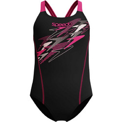 Speedo Αθλητικό Παιδικό Μαγιό Ολόσωμο για Κορίτσι Μαύρο Φούξια 8-13458003