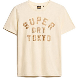 Superdry Γυναικείο Αθλητικό T-Shirt Μπεζ W1011501A-2BC