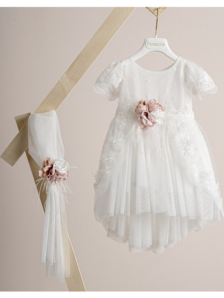 Piccolino Lucile Βαπτιστικό Φόρεμα 2τμχ DR25S151.IVORY