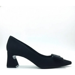 Iris Γόβες Suede με Χοντρό Χαμηλό Τακούνι Μαύρες G25B511-1
