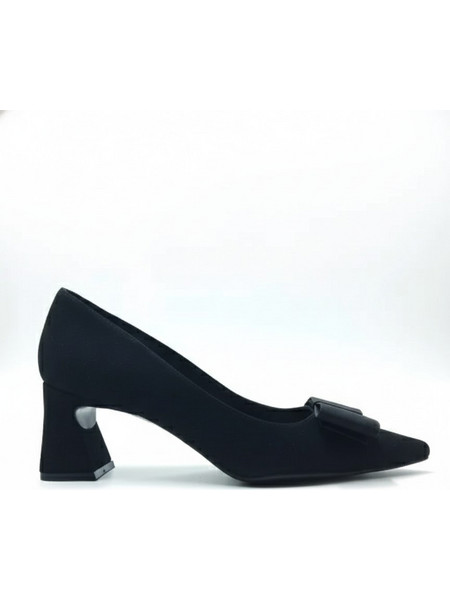 Iris Γόβες Suede με Χοντρό Χαμηλό Τακούνι Μαύρες G25B511-1