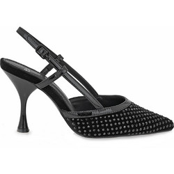 Exe Γόβες Slingback με Λεπτό Ψηλό Τακούνι & Στρας Μαύρες W47008365-6L9