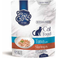 Egeo Pet Food Sterilised Grain Free with Tuna & Shrimps in Jelly 85gr