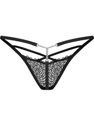 Obsessive Iliosa Γυναικείο Sexy String με Δαντέλα Μαύρο