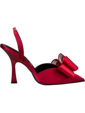 Envie Shoes Γόβες Slingback με Λεπτό Ψηλό Τακούνι & Φιόγκο Κόκκινες E02-22085-30-35