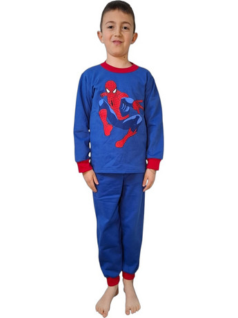 Christies Spider-Man Παιδική Πιτζάμα Βαμβακερή Χειμωνιάτικη Royal Blue C302SAP