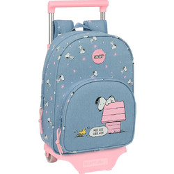 Safta Snoopy Denim Σχολική Τσάντα Τρόλεϊ Νηπιαγωγείου Πολύχρωμη S4313814
