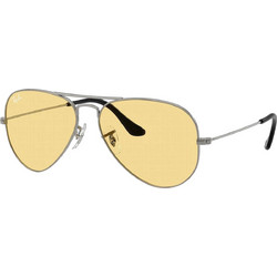 Ray-Ban RB3025 004R6 Ανδρικά Γυαλιά Ηλίου Aviator Μεταλλικά Ασημί με Κίτρινο Φακό