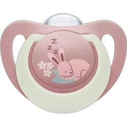 Nuk First Choice Ορθοδοντική Πιπίλα Νυκτός 6-18m Bunny Ροζ