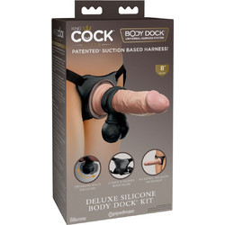 Pipedream King Cock Body Dock Deluxe Harness Strap On με Dildo 20.3cm Flesh