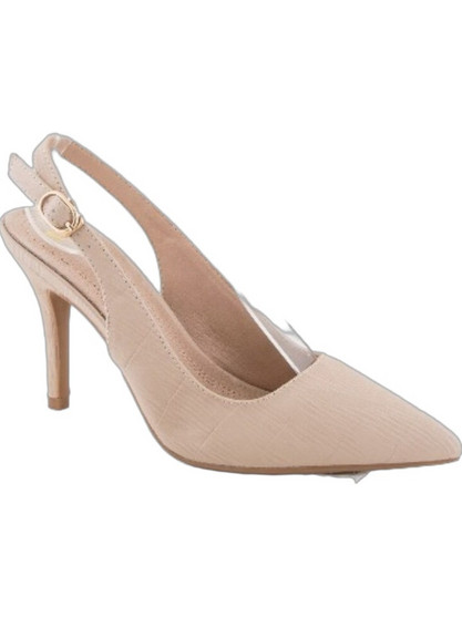 Zak Shoes Γόβες Slingback Δερμάτινες με Τακούνι Στιλέτο Μπεζ SD38003