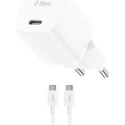 Ttec 2SCG30CB Φορτιστής με Καλώδιο USB-C με Θύρα USB-C 30W Power Delivery