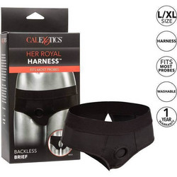 CalExotics Her Royal Backless Εσώρουχο Strap On με Dildo Μαύρο