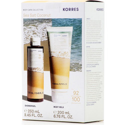 Korres Sea Salt Coconut Shower Gel 250ml + Body Milk 200ml
