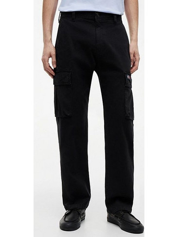 Tommy Jeans Ανδρικό Παντελόνι Cargo Ελαστικό Κανονική Εφαρμογή Μαύρο DM0DM22403-BDS