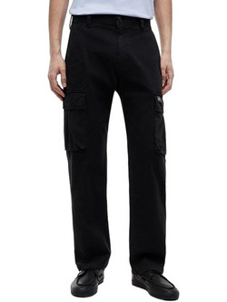 Tommy Jeans Ανδρικό Παντελόνι Cargo Ελαστικό Κανονική Εφαρμογή Μαύρο DM0DM22403-BDS