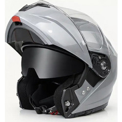 SPD 966 Gloss Grey Κράνος Μηχανής Flip-Up 1600gr