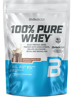 Biotech USA 100% Pure Whey Chocolate Coconut Πρωτεΐνη Ορού Γάλακτος Χωρίς Γλουτένη 400gr