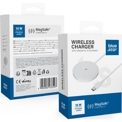 Blue Star Magsafe Ασύρματος Φορτιστής με Καλώδιο USB-C 15W