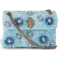 Kurt Geiger Mini Kensington Γυναικείο Τσαντάκι Χιαστί Ψάθινο Γαλάζιο με Αλυσίδα 5576883999