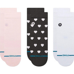 Stance Hearts Γυναικείες Κάλτσες Κοντές Μαύρες Λευκές Ροζ με Σχέδια 3Pack W335A26GIP-PNK