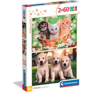 Παιδικό Puzzle Clementoni Brothers in Fur 2x60 Κομμάτια