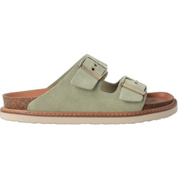 Genuins Hawaii Γυναικεία Σανδάλια Suede Ανατομικά Πράσινο Mint