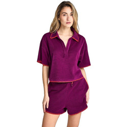 Funky Buddha Γυναικεία Μπλούζα Polo Κοντομάνικη Φούξια FBL013-100-06