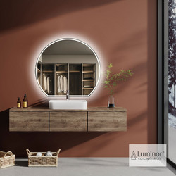 Luminor Moon Στρογγυλός Καθρέπτης Μπάνιου Led Αντιθαμβωτικός Αφής Μεταλλικός MON110