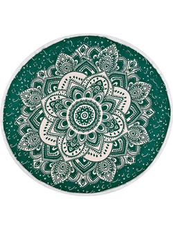 Mandala Στρογγυλή Πετσέτα Θαλάσσης Πράσινη 180cm 817-70099