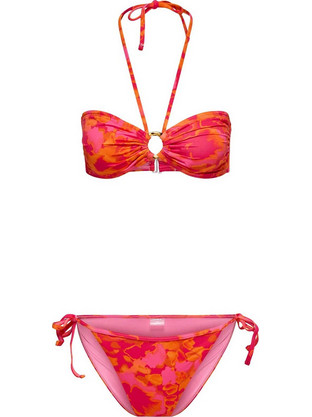 Only Bikini Set Strapless Floral Φούξια Κόκκινο 15380674