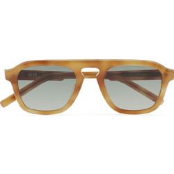 Kaleos Crowne 4 Ανδρικά Γυαλιά Ηλίου Aviator Κοκάλινα Καφέ με Μαύρο Φακό