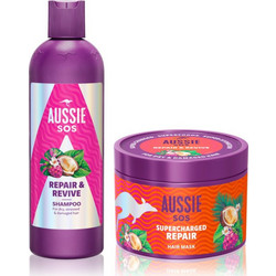 Aussie SOS Repair, Revive & Repeat Σετ Περιποίησης Μαλλιών Σαμπουάν 500ml + Μάσκα 500ml