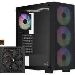 Aerocool B509A Flow Black Midi Tower Κουτί Υπολογιστή RGB με Πλαϊνό Παράθυρο