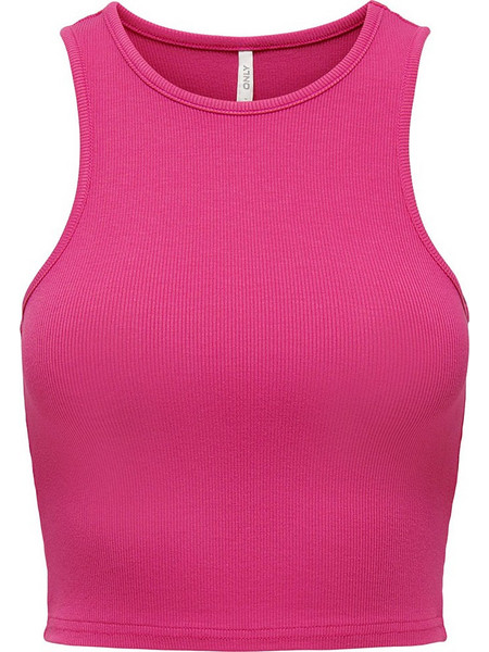 Only Γυναικείο Καλοκαιρινό Crop Top Ριπ Φούξια 15289846
