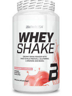 Biotech USA Whey Shake Strawberry Πρωτεΐνη Ορού Γάλακτος Χωρίς Γλουτένη 1kg