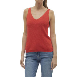 Vero Moda Γυναικείο Καλοκαιρινό Top Πλεκτό Πορτοκαλί 10281877