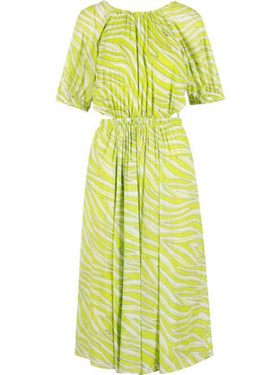 Michael Kors Midi Καλοκαιρινό Βραδινό Φόρεμα Lime MS381L68EJ-321
