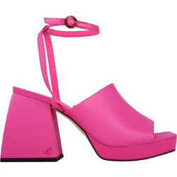 Sam Edelman Γυναικεία Πέδιλα Φούξια με Χοντρό Ψηλό Τακούνι και Φιάπα H6283F7652