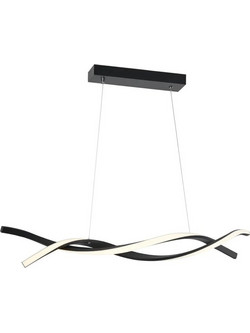 Vencore Duo Wave Κρεμαστό Φωτιστικό Οροφής Ράγα Μονόφωτο LED με Ρυθμιζόμενο Λευκό Φως Μαύρο 90cm 6089-20004