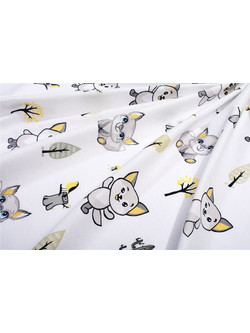 Dimcol Baby Foxes 595 Πάνα Αγκαλιάς Χασέ Λευκή Κίτρινη 80x80cm