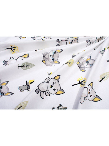 Dimcol Baby Foxes 595 Πάνα Αγκαλιάς Χασέ Λευκή Κίτρινη 80x80cm