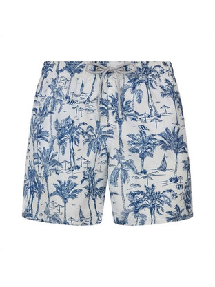 Mc2 Saint Barth Ανδρικό Μαγιό Σορτς Floral Λευκό GUS0001-04070L