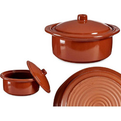 Plastona Terracota Πυρίμαχη Κεραμική Γάστρα Στρογγυλή με Καπάκι 24.5cm 2.5lt 029.99534