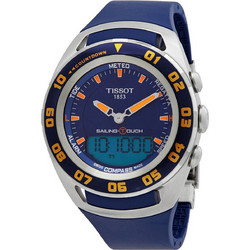 Tissot Ανδρικό Ρολόι Χρονογράφος με Μπλε Καουτσούκ Λουράκι T056420270410
