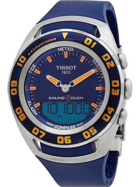 Tissot Ανδρικό Ρολόι Χρονογράφος με Μπλε Καουτσούκ Λουράκι T056420270410