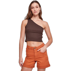 Urban Classics Γυναικείο Καλοκαιρινό Crop Top Βαμβακερό Σοκολατί TB2609-00075